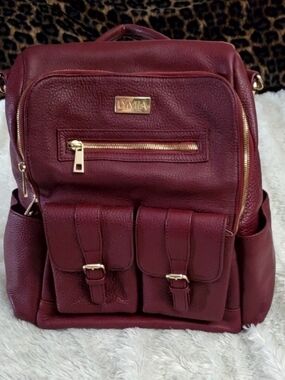LYMIA Leather Backpack Tote Diaper Bag